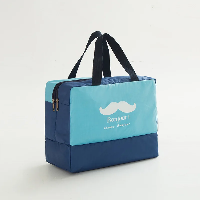 Smiley водонепроницаемая сумка, отделение для сухого и мокрого пляжа, мужская сумка для фитнеса, женский рюкзак для плавания, комбинированная сумка для сухих и влажных вещей - Цвет: beard blue