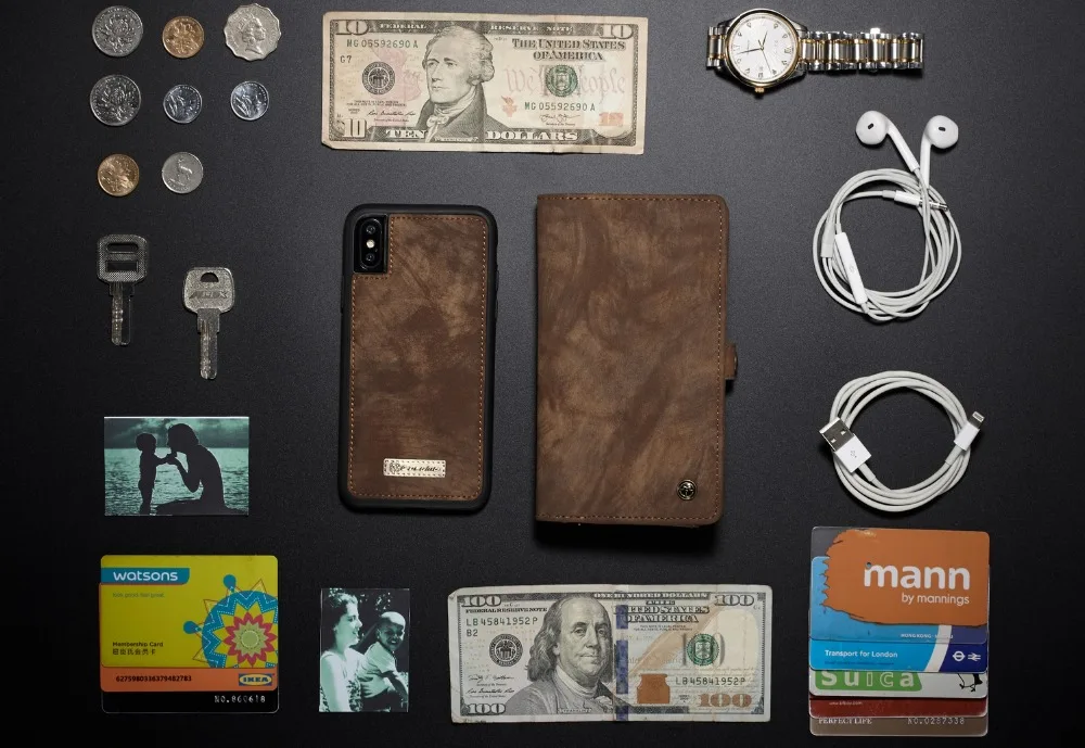 Разъемные бумажник чехол для iPhone Xs A2097 A2100 случае несколько отделений для карт из натуральной кожи чехол для iPhone X 10 A1865 A1901 крышка