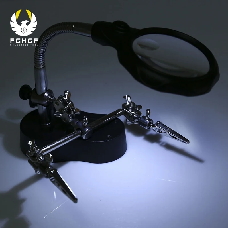 FGHGF стоячая подставка для паяльника железная подставка с зажимом тиски зажим Настольная Лупа светодиодный Лупа увеличительное стекло