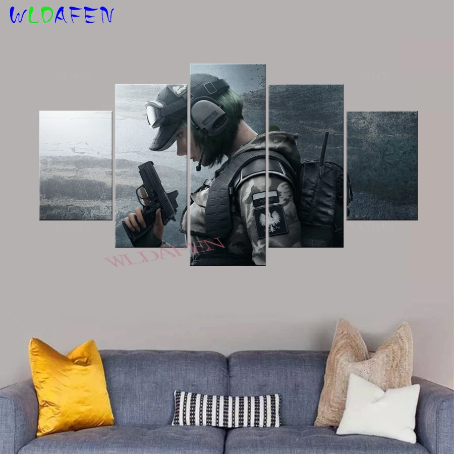 5 шт. отпечатки на холсте rainbow six осада видео игры плакат канадский детектив Frost