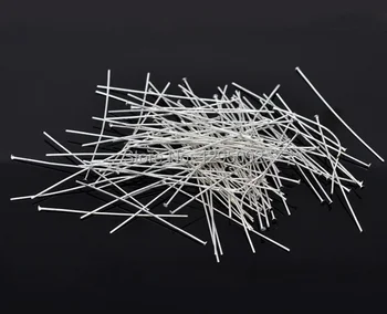 

1500Pcs/Bag Silver Plated Alloy Flat Head Pins Jewelry Findings Charms Wholesale 6cmx0.8mm