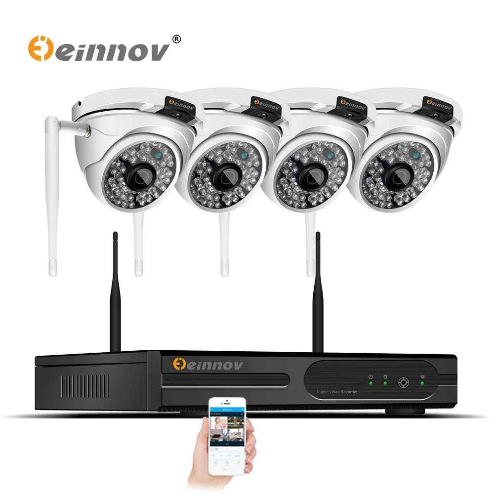 Einnov 4CH HD 1080P 2MP беспроводная внешняя фотокамера сетевой видеорегистратор wi fi CCTV