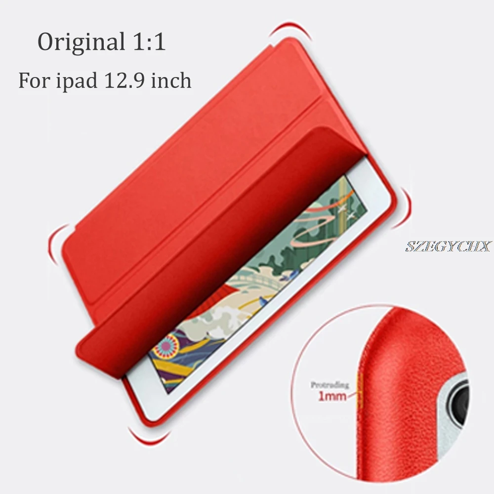 

For iPad 12.9 inch Case 2015 2017 PU Leather Smart Cover Auto Sleep Wake With LOGO SZEGYCHX for model A1584 A1652 A1670 A1671