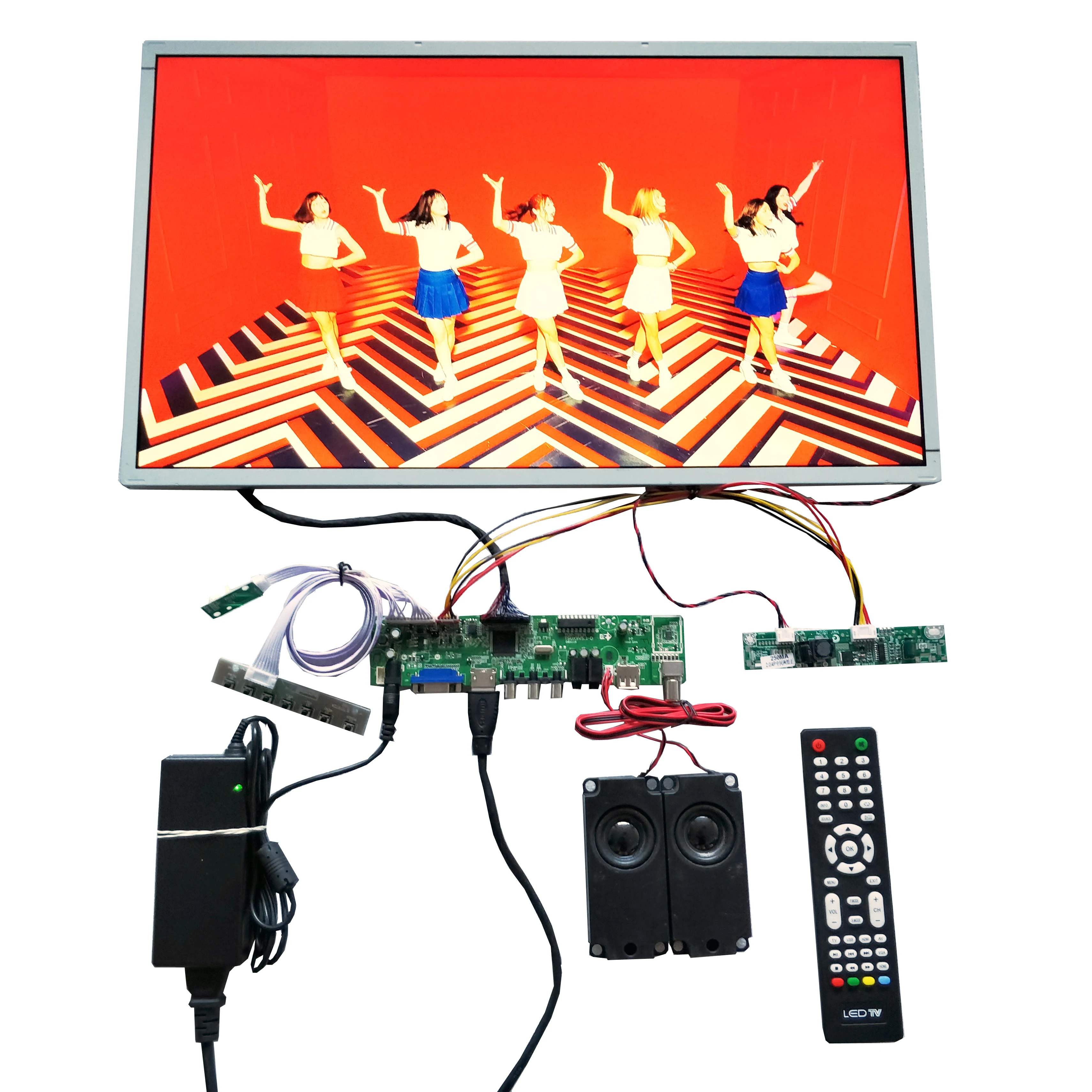 

HDMI+VGA +AV LCD TV board +21.5 INCH LCD PANEL with 1920*1080 LM215WF3-SLK1 +LVDS cable +OSD keypad +Remote control