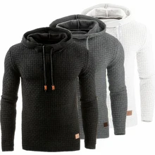 Мужской свитер, модный однотонный пуловер для мужчин, осенний, с капюшоном, с воротником, качественный, толстый, теплый, для мужчин, бренд Hombre, размера плюс