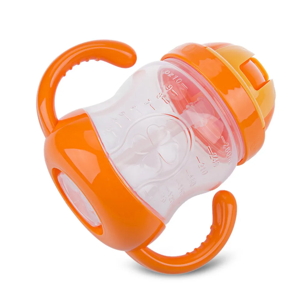 Best-Selling 1Pc New Double Handle Baby Trainer Cup Straw Type Cup Baby Kids Children Feeding Drinking Water Bottle Cup 280ml 04
