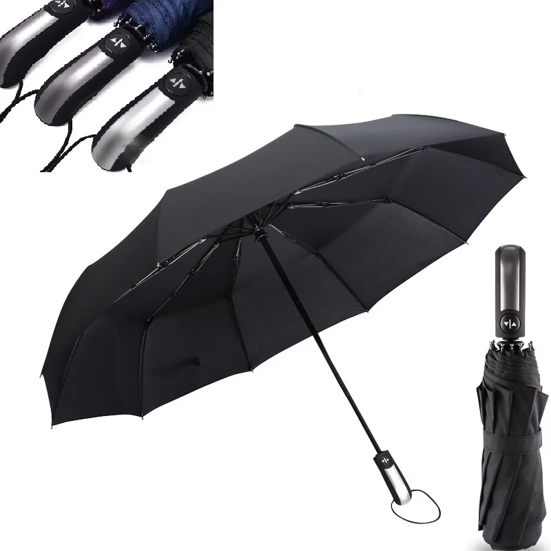 Wind Resistant Folding Automatic Umbrella Rain Women Auto Luxury Big