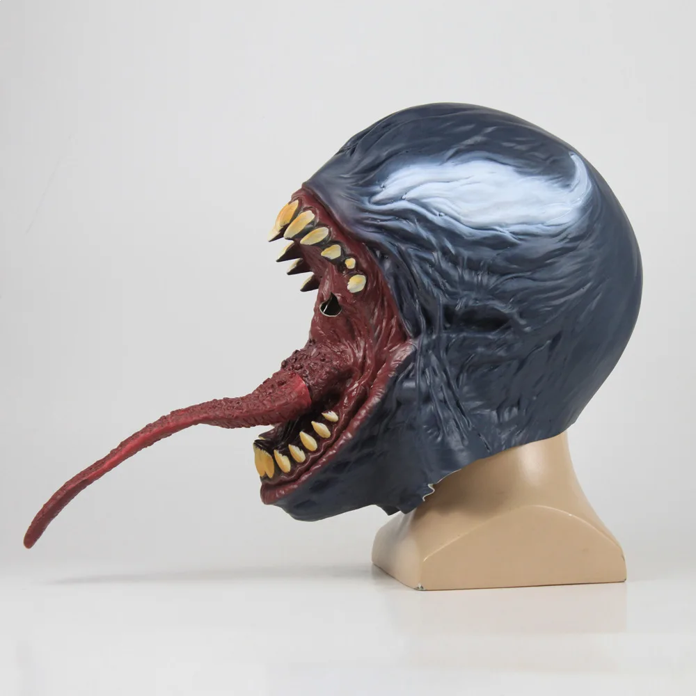

Horror props venom long tongue Halloween mask headgear Spiderman Venom Big mouth monster cosplay Scary Costumes Accessories