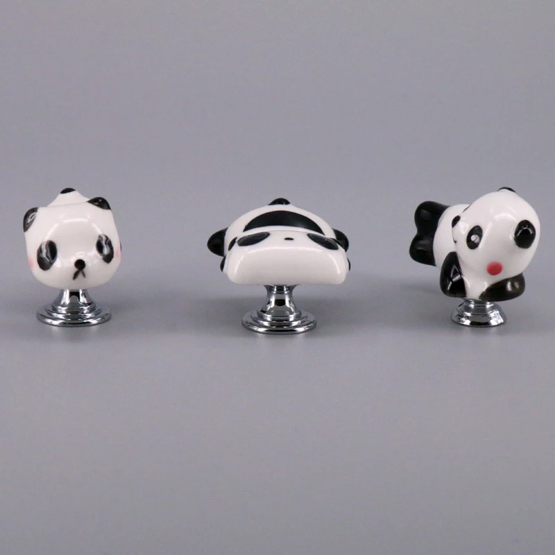 

1x Cute Cartoon Panda shape Ceramic Door Knob Children Room Cupboard Cabinet Drawer Kitchen Furniture Pull Handle With Screws