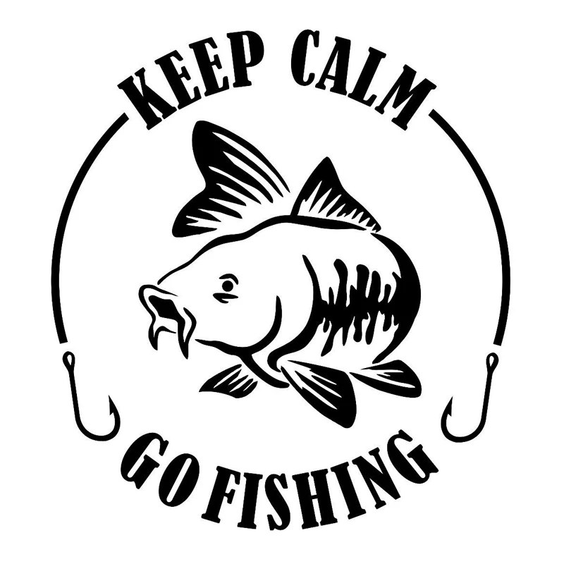 15,2 см* 15,4 см Keep Calm Go Fishing модные виниловые наклейки для автомобиля S4-0859