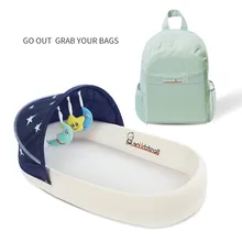 Portable Crib Multifunctional Foldable Baby Bed with Detachable Mattress Large Capacity Backpack Design Bionic Bed for Newborns teknum crib newborns multi function portable bed bionic baby game bed