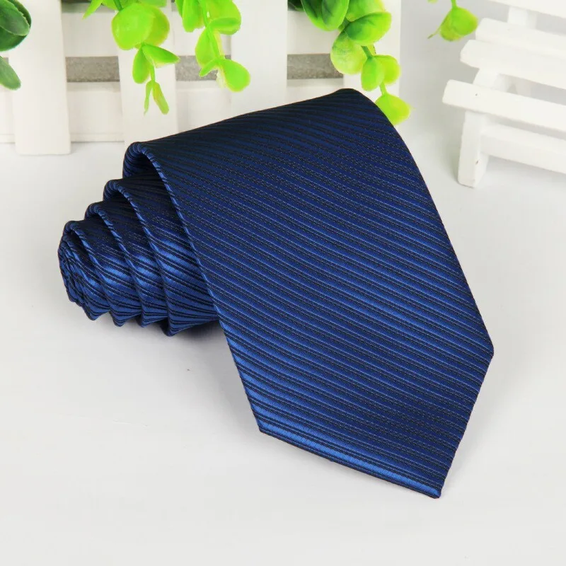 SHENNAIWEI темно-синий мужской галстук 8 см галстуки для мужчин полиэстер Полосатый шелк Повседневное платье atacado Лот