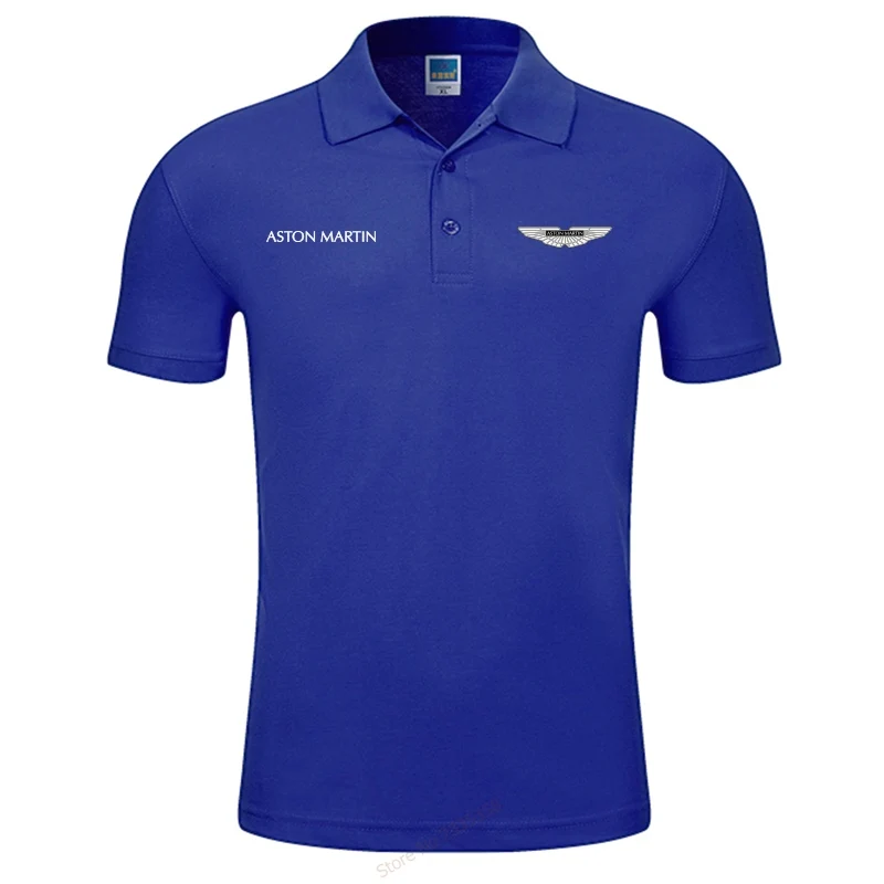 Короткий рукав летняя модная мужская брендовая футболка-поло Aston Martin Мужская Новая мужская рубашка Поло