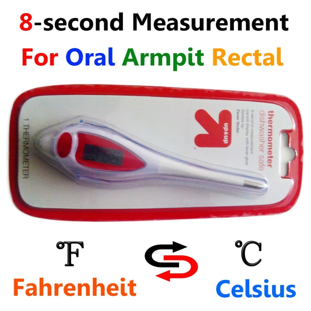 8 second Measurement Backlit Flexible Tip For Oral Armpit Rectal