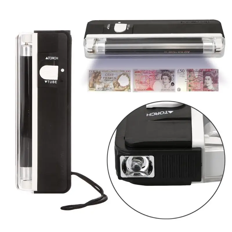 Ручной УФ лампа светильник фонарь светодиодный флэш-светильник детектор поддельный банкнот Банкноты паспорта Проверка безопасности
