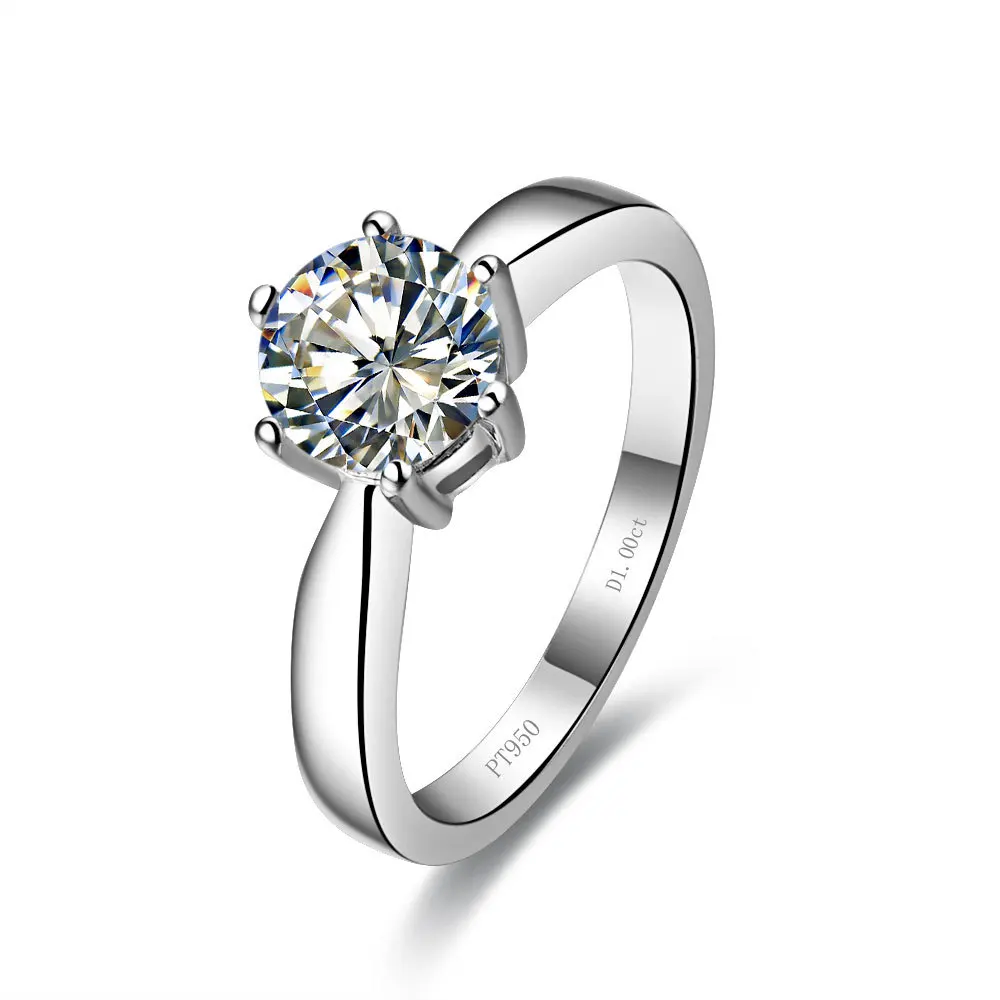1Ct популярные дизайнерские искусственные бриллианты SONA, женские кольца, обручальные кольца из стерлингового серебра 925 пробы белого золота, ювелирные изделия, обручальные кольца