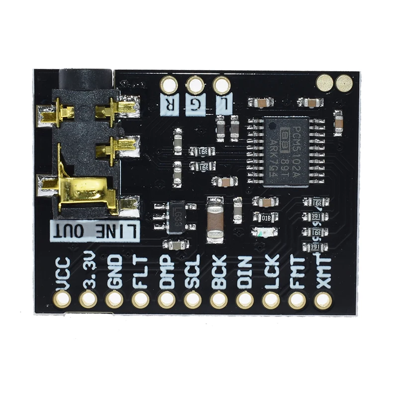 Для Raspberry Pi pHAT звуковая карта I2S интерфейс PCM5102 модуль DAC 24-битное звуковое воспроизведение с частотой доска с стерео Jack за ES9023 PCM1794