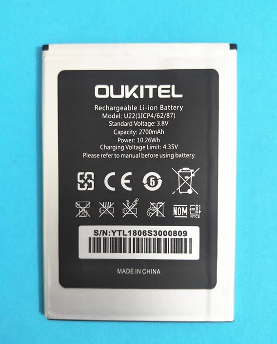 AZK Новый аккумулятор для Oukitel U22 2700 мАч запасная батарея мобильный