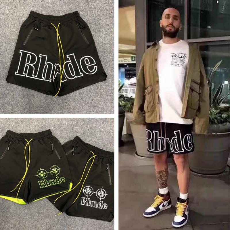 

19ss Rhude X Patron Shorts Men Women Gym Streetwear Shorts Rhude Hip Hop Beach Sportswear Kanye West Rhude X Patron Shorts