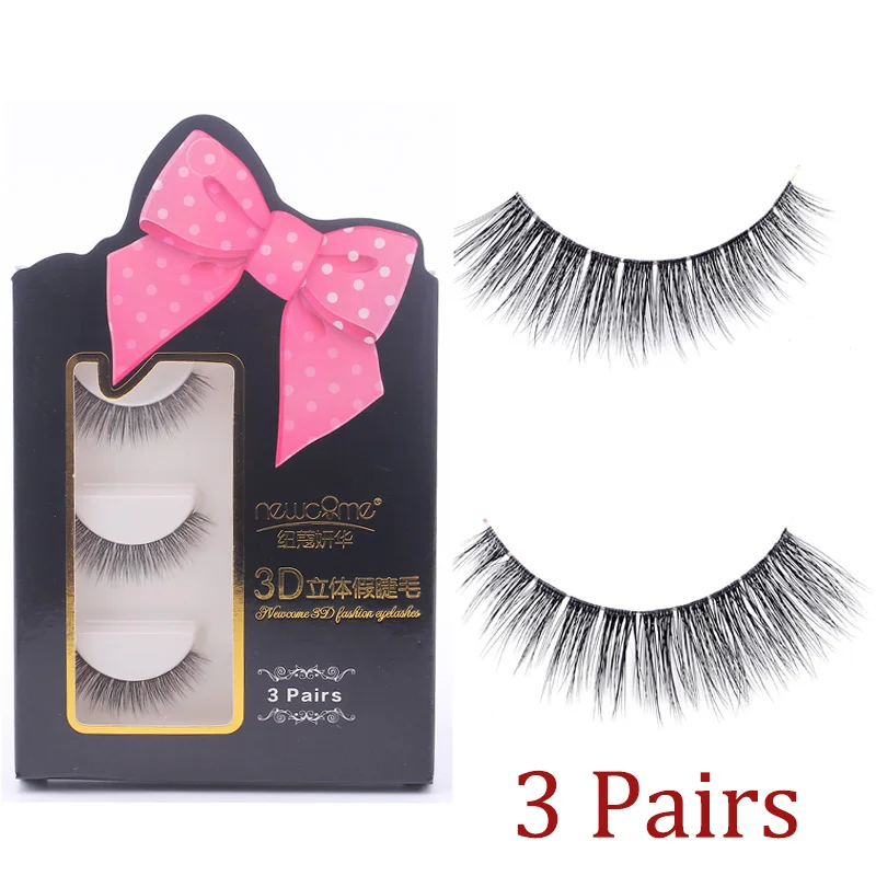

3 Pair 3D Eye lash Handmade Natural 3D Mink fake Lashes False Eyelashes Quality Thick Eyelash Extension Makeup Tools