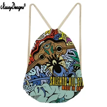 NOISYDESIGNS Children Linen Storage Bags Hip Hop Graffiti Printed Small Drawstring Women Shopping 3D Customzied Mochilas