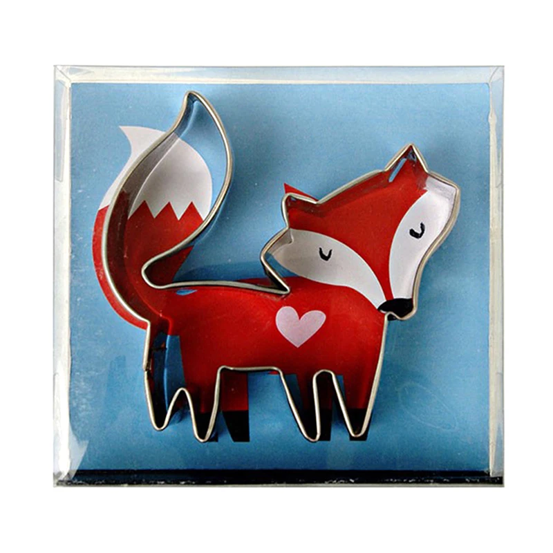

Forest Animal Fox Shape Cookie Cutter Biscuits Fondant Cake Decorating Bakeware Stainless Steel Baking Tools