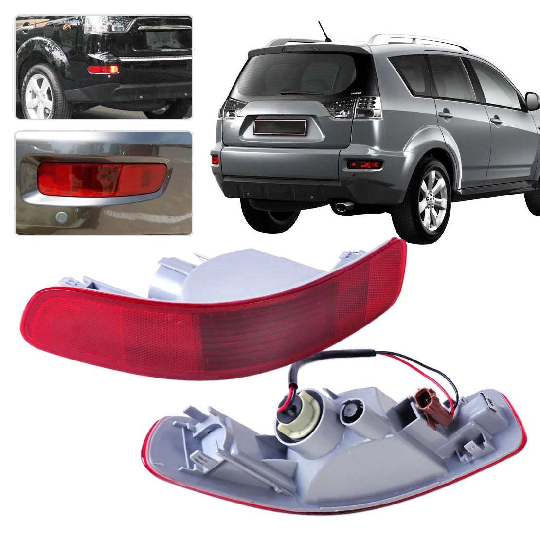 1Pair Rear Bumper Right Left Tail Fog Light Lamp Reflector 8352A005