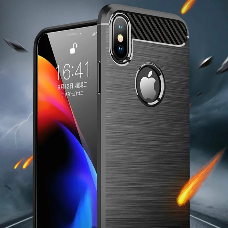 

Carbon Fiber Matte Case For iPhone 11Pro Max Soft TPU Silicone Cover For iPhone 11 2019 6S 6 7 8 Plus X XS XSMax XR Case Coque