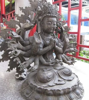 

Tibet bronze eighteen arm Hands Avalokitesvara Kwan-Yin Guan Yin Buddha Statue