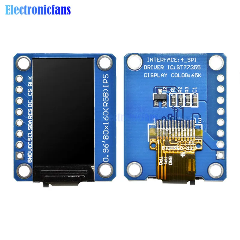 Полноцветный ЖК дисплей IPS 0 96 дюйма 80X160 SPI HD 65K модуль ST7735 Привод IC 80*160 3 В интерфейс