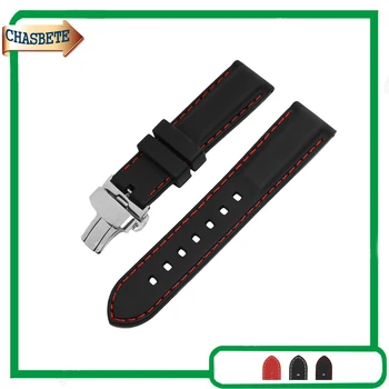 

Silicone Rubber Watch Band for Omega Watchband 18mm 20mm 22mm Men Women Loop Bracelet Resin Strap Belt Wrist Black + Pin + Tool