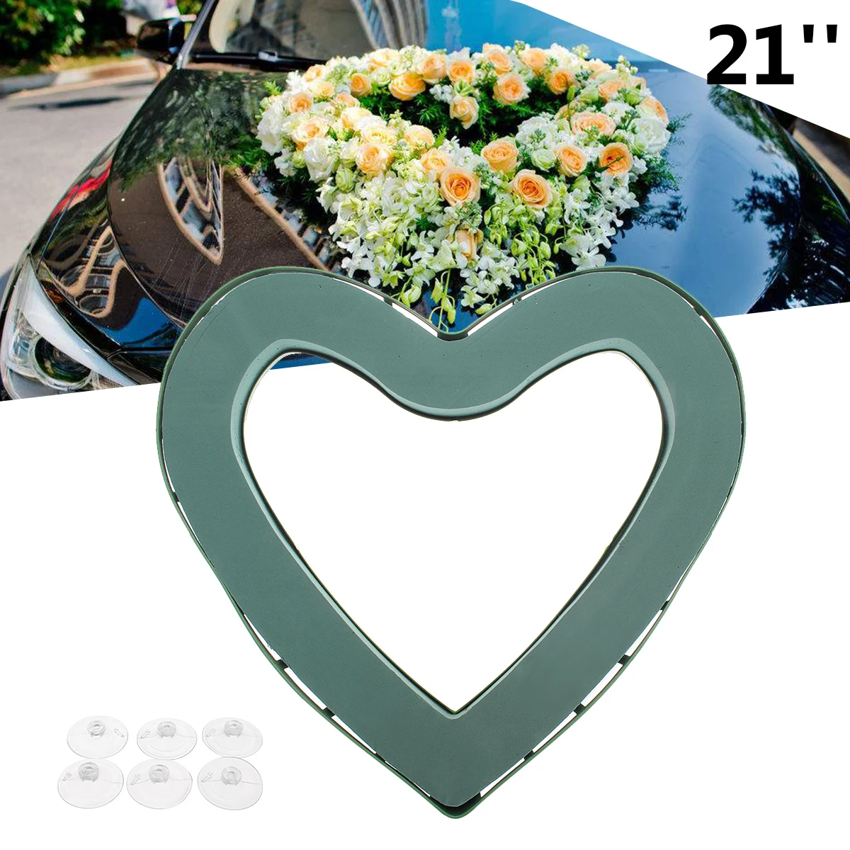 21 heart shape wet memorial flower foam party wedding car