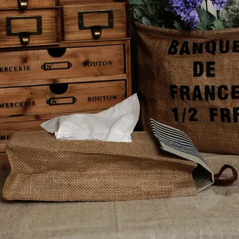 

2pcs/lot Zakka Japan Stripe Style Linen & Cotton Material Hanging Tissue Box Creativie Facial Paper Box Hot Selling S1015