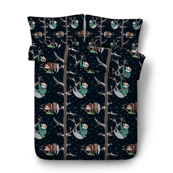 

Climbing tree sloth Digital print Bedding Set Quilt Cover Design Bed Set Bohemian a Mini Van Bedclothes 3pcs JF483