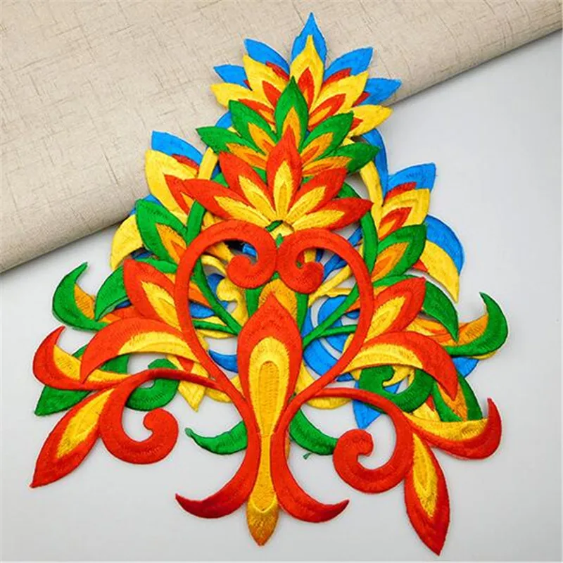 1pc 24.5X22cm Ethnic Embroidery Cloth Sticking Dance National Decoration Decal Patch Performance Garment Accessory Lace | Дом и сад