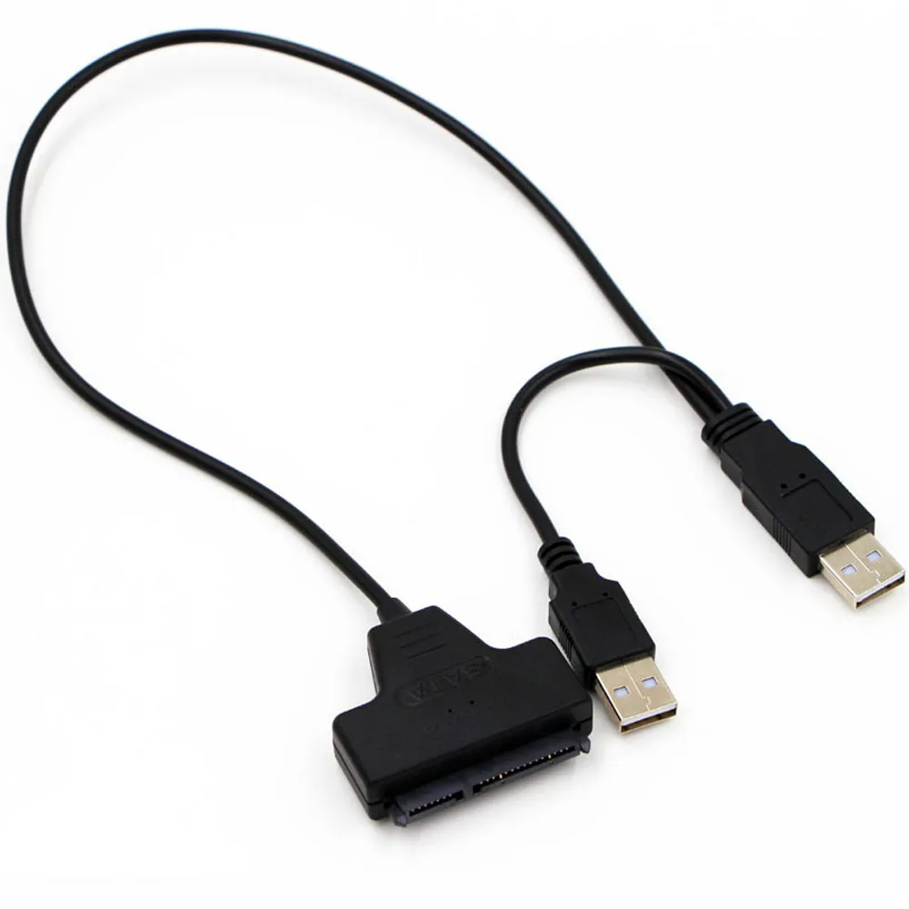 

2019 New Arrival USB 2.0 SATA 7+22Pin To USB 2.0 Adapter Cable For 2.5 HDD Laptop Hard Disk Drive Computer Accessories Black