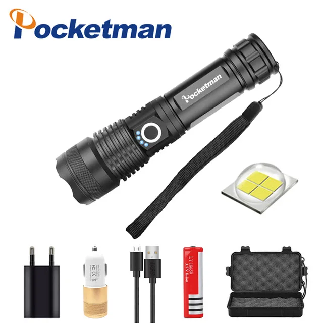 30000 التجويف xhp50 أقوى مصباح يدوي usb زوومابلي LED الشعلة xhp50 18650 بطارية قابلة للشحن الصيد z50