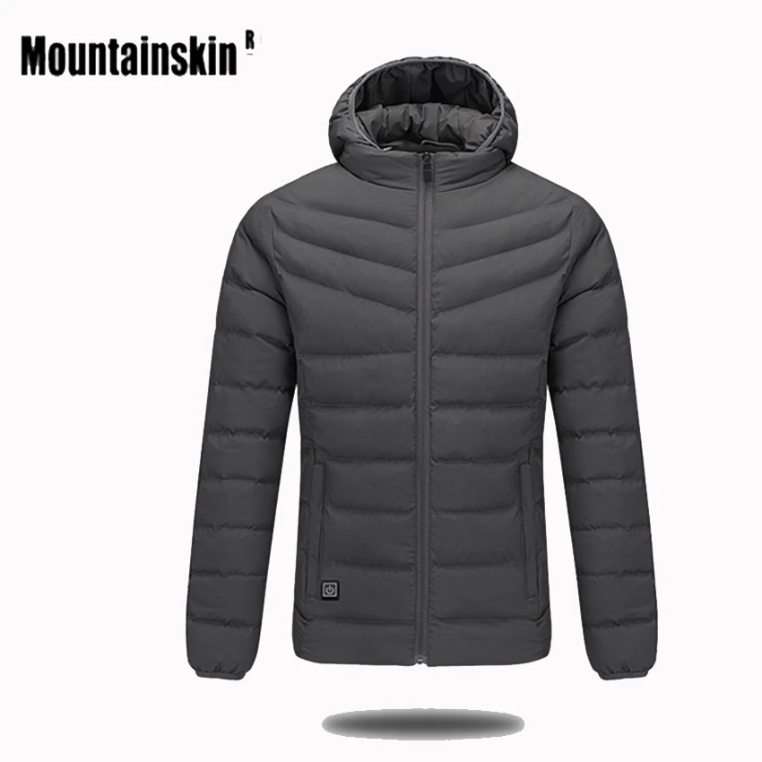 Mountainskin Мужская и женская зимняя Толстая хлопковая куртка с USB подогревом для