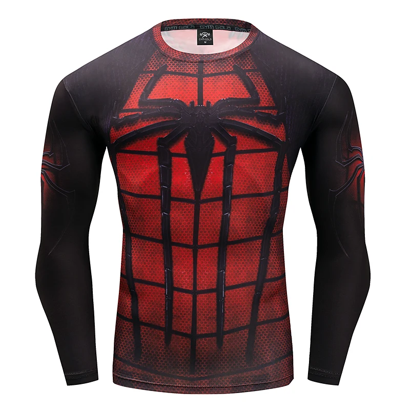 spider man Long Sleeve Sport Gym Cycling Clothing 3D Printed tshirt