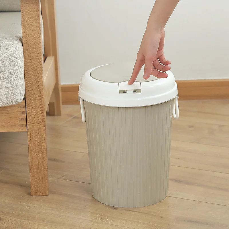 Современный минималистичный бытовой контейнер для мусора, 1 шт., для кухни, гостиной, спальни, пластиковый мусорный бак, бумажная корзина для хранения в ванной