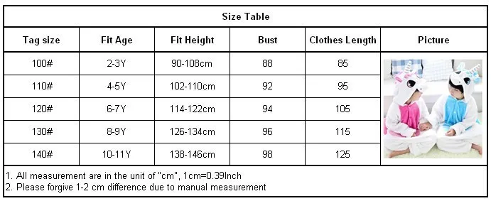 size chartfjaskfha