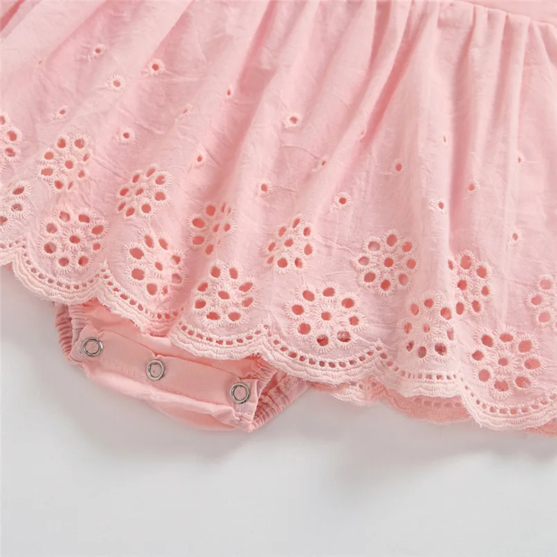 Summer new Toddler Kid Baby Girl Sleeveless Solid Flower Princess Romper Dress Clothing fashion cute design  (17)