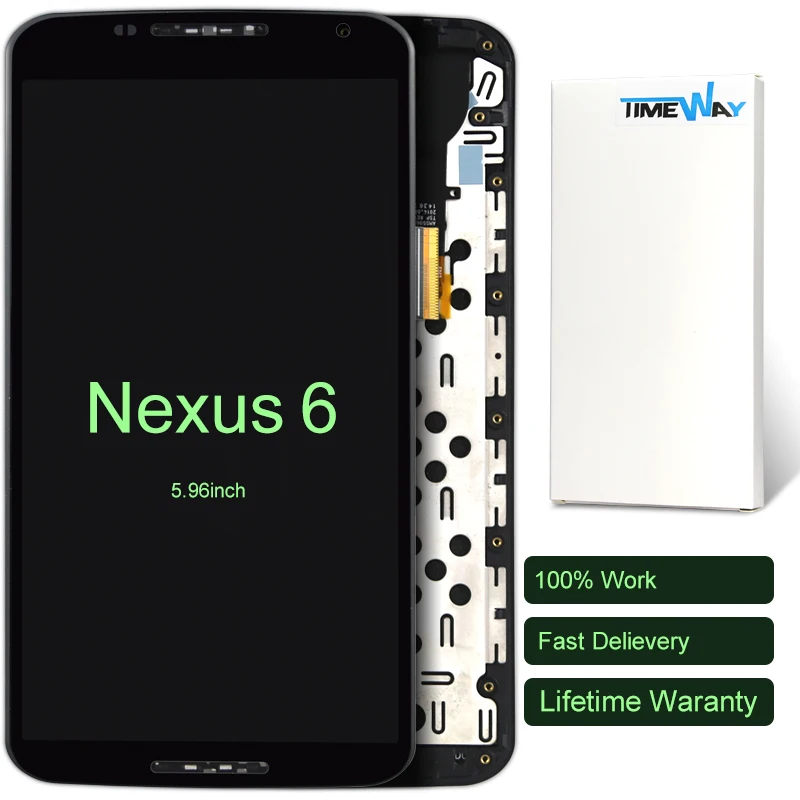 

10pcs DHL For motorola Nexus 6 Glass LCD Display Touch Screen Digitizer Assembly with Frame Free Shipping