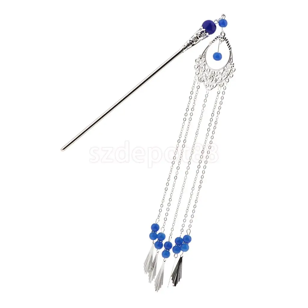 Vintage Chinese Traditional Tassel Hair Stick Shawl Pin Women Hair Accessory