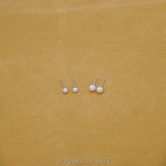 Mini 925 Серебряный 3 мм/5 мм натуральный белый пресноводный жемчуг серьги небольшой мульти-пирсинг уха кости ухо иглоукалывание