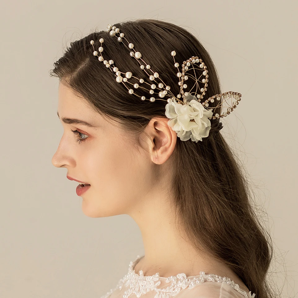 Handmade Exquisite Vintage Gold Leaf Flower Bridal Hair Clip Pins