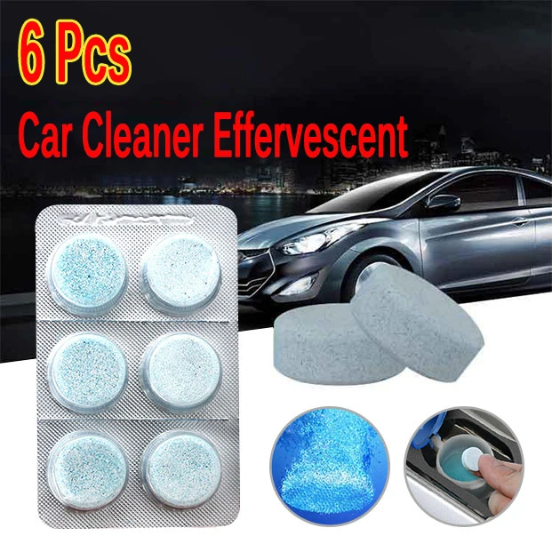 

6 Pcs Car Windshield Windscreen Cleaning Rinse Block Vehicle Windshield Wiper Cleaner Effervescent Compact Household Cleaner