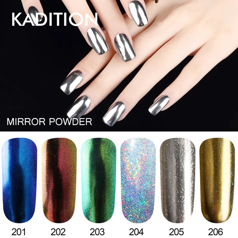 KADITION зеркальный блеск для ногтей Dip Powder 1 шт блестящие дизайна хромовые