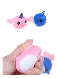 Шт. 1 шт. Kawaii Narwhale Squishies медленный рост Jumbo детские игрушки животные медленный рост телефон ремни сладкие ароматические Squeeze Toy