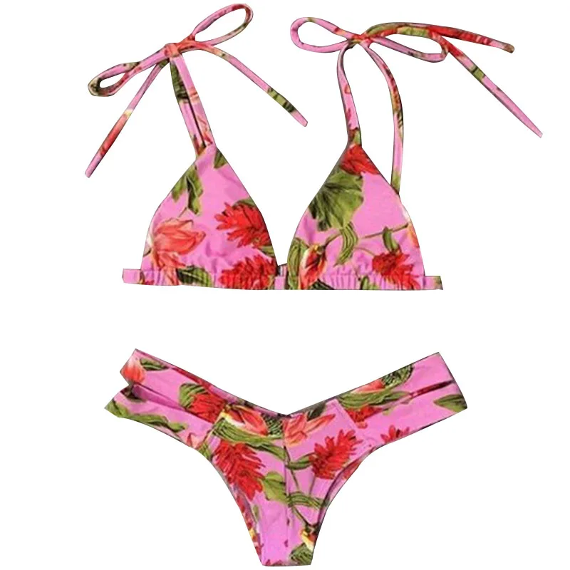 2016 summer women swimwear low waist patchwork underwire new biknis set with crop halter top swimsuit